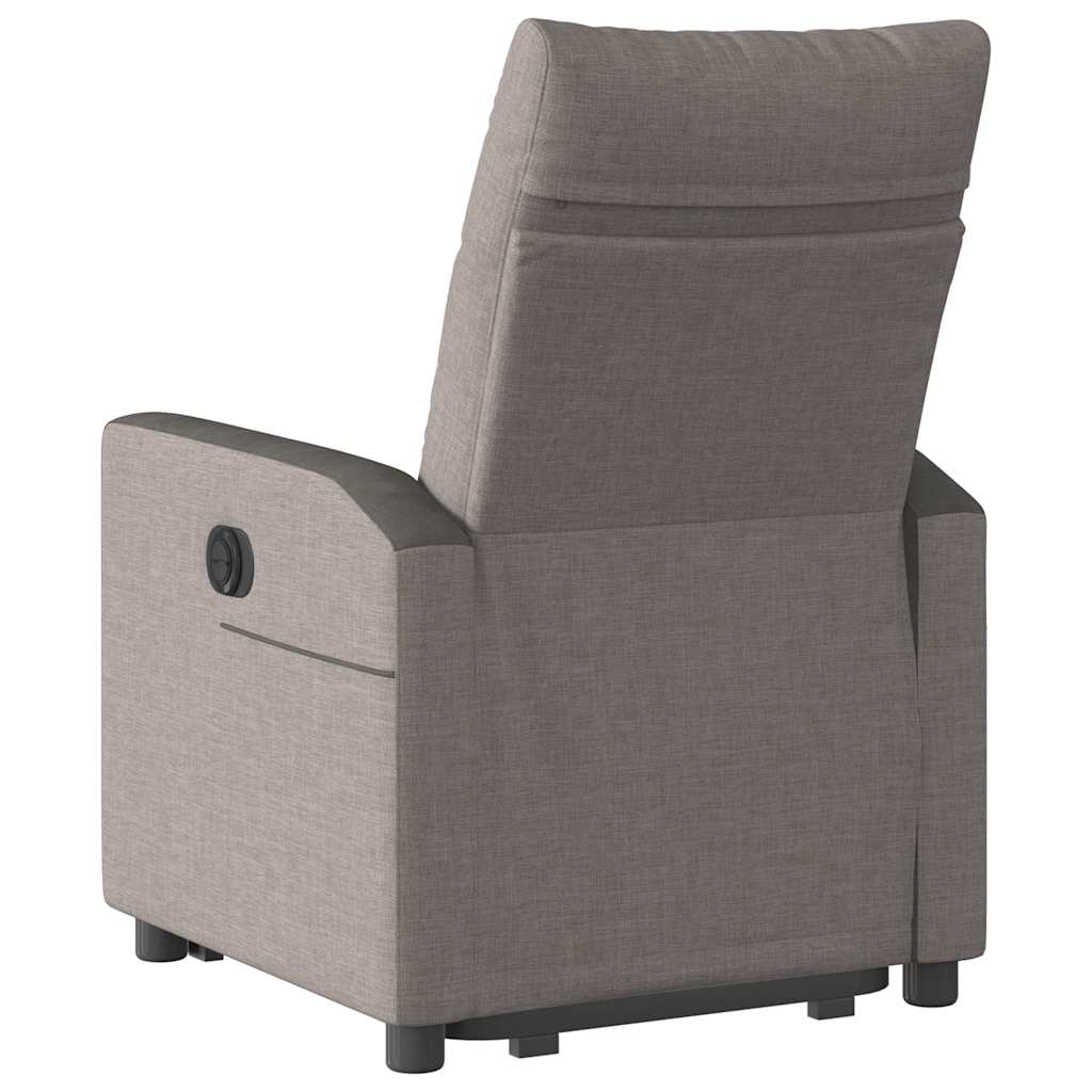 Fauteuil relax avec aide à la verticalisation en tissu taupe