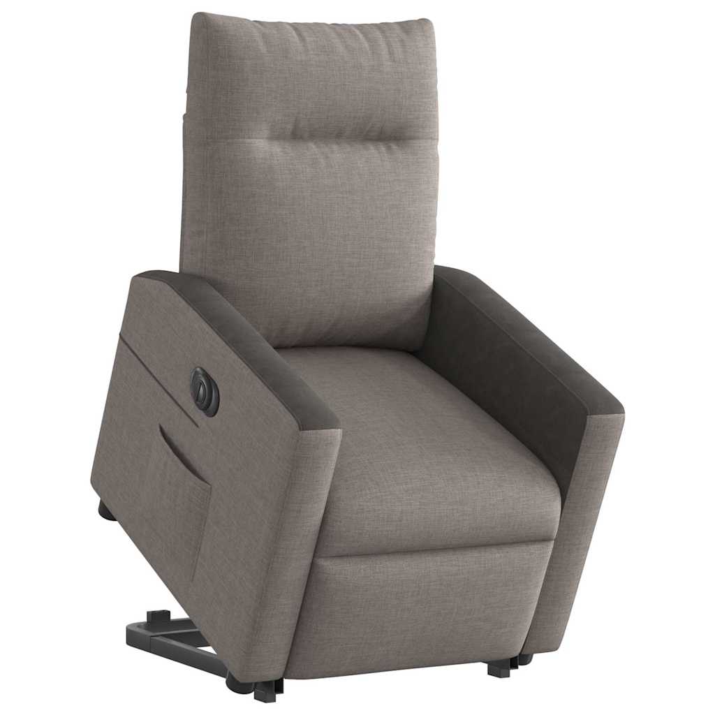 Relaxsessel mit Aufstehhilfe Elektrisch Taupe Stoff