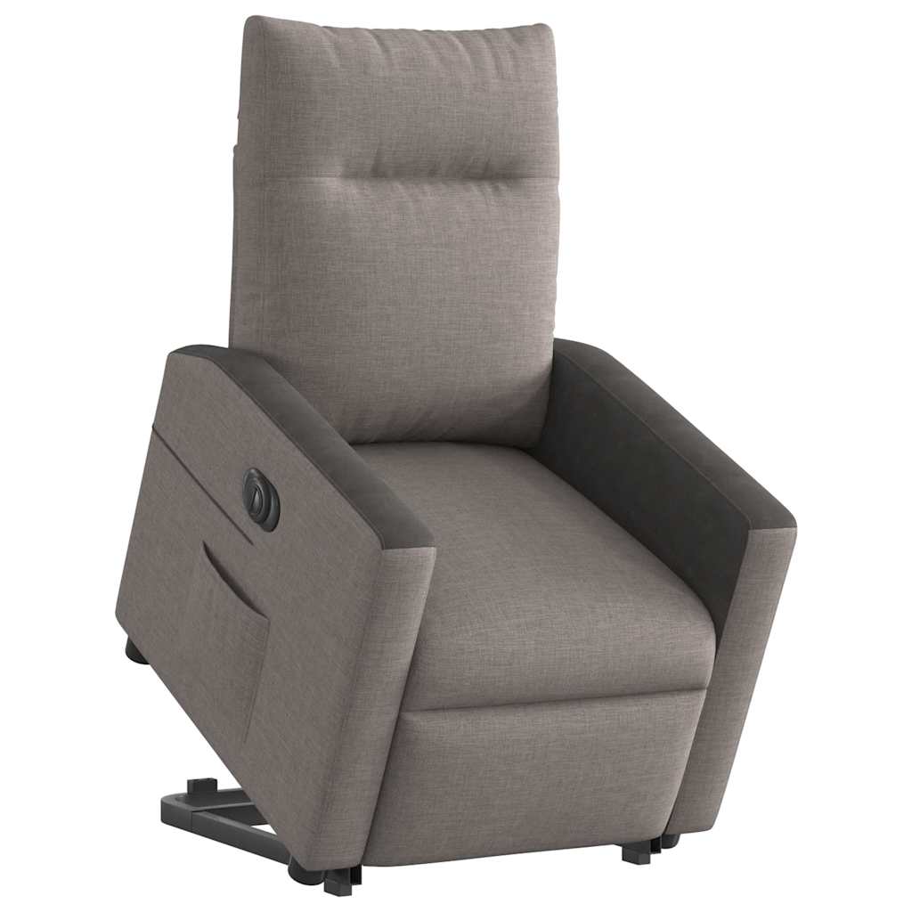 Relaxsessel mit Aufstehhilfe Elektrisch Taupe Stoff