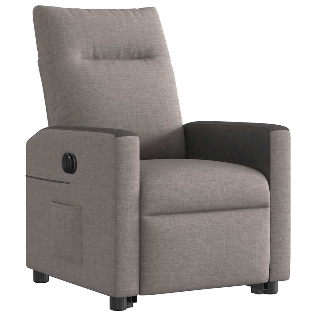 Relaxsessel mit Aufstehhilfe Elektrisch Taupe Stoff