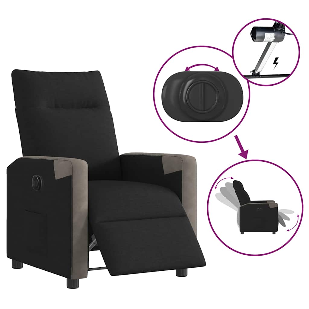 Relaxsessel Elektrisch Schwarz Stoff