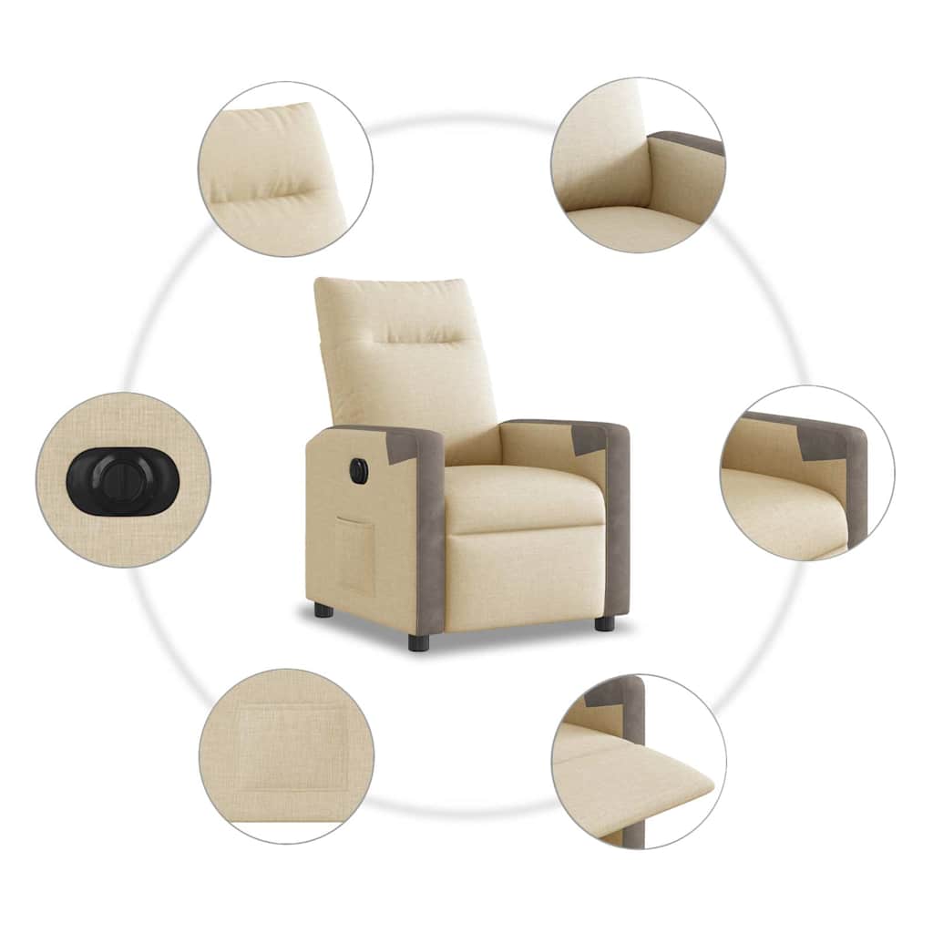 Relaxsessel Elektrisch Creme Stoff
