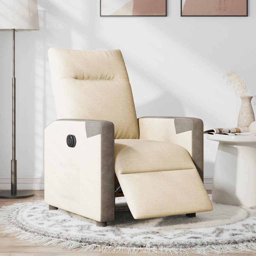 Relaxsessel Elektrisch Creme Stoff