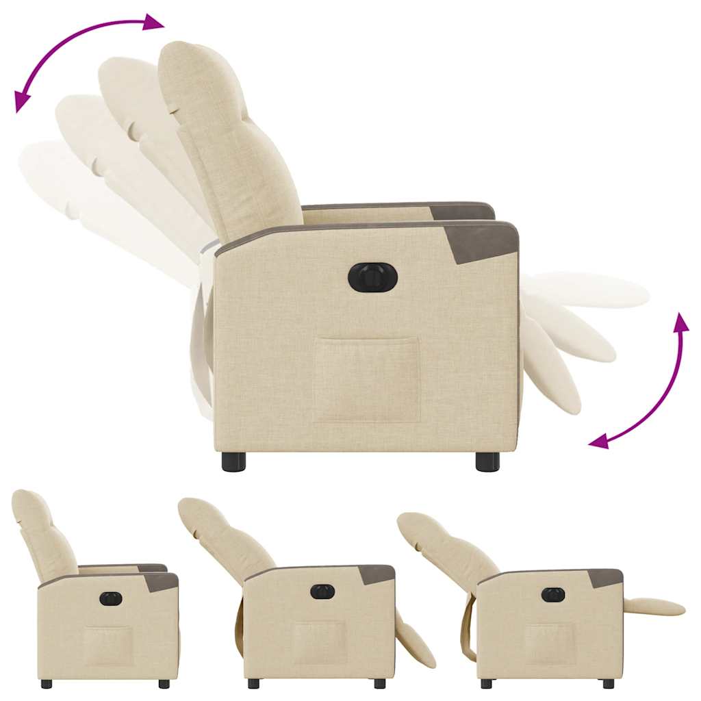 Relaxsessel Elektrisch Creme Stoff