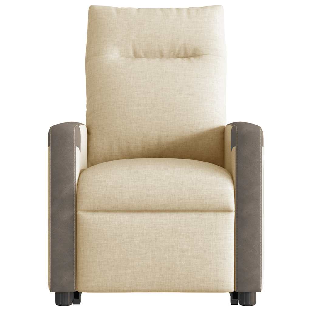 Relaxsessel mit Aufstehhilfe Creme Stoff