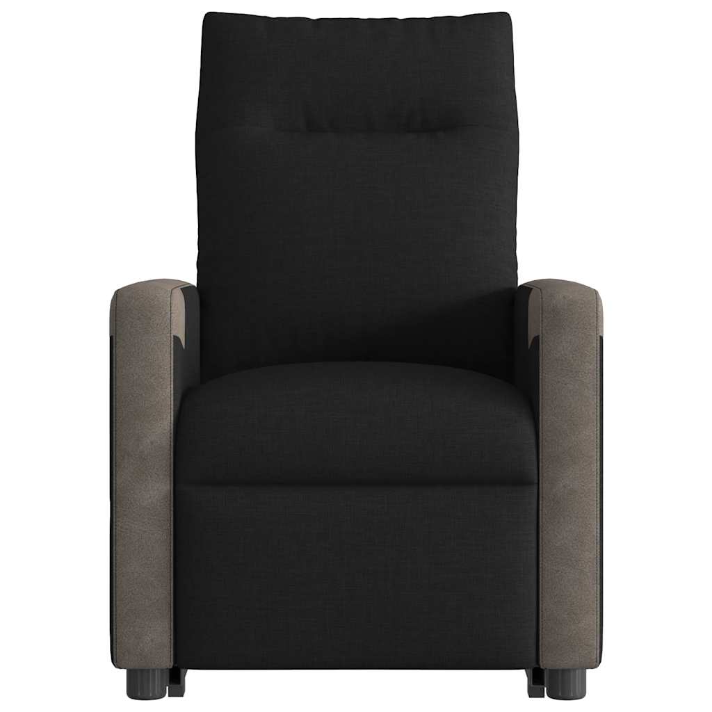 Massagesessel mit Aufstehhilfe Schwarz Stoff