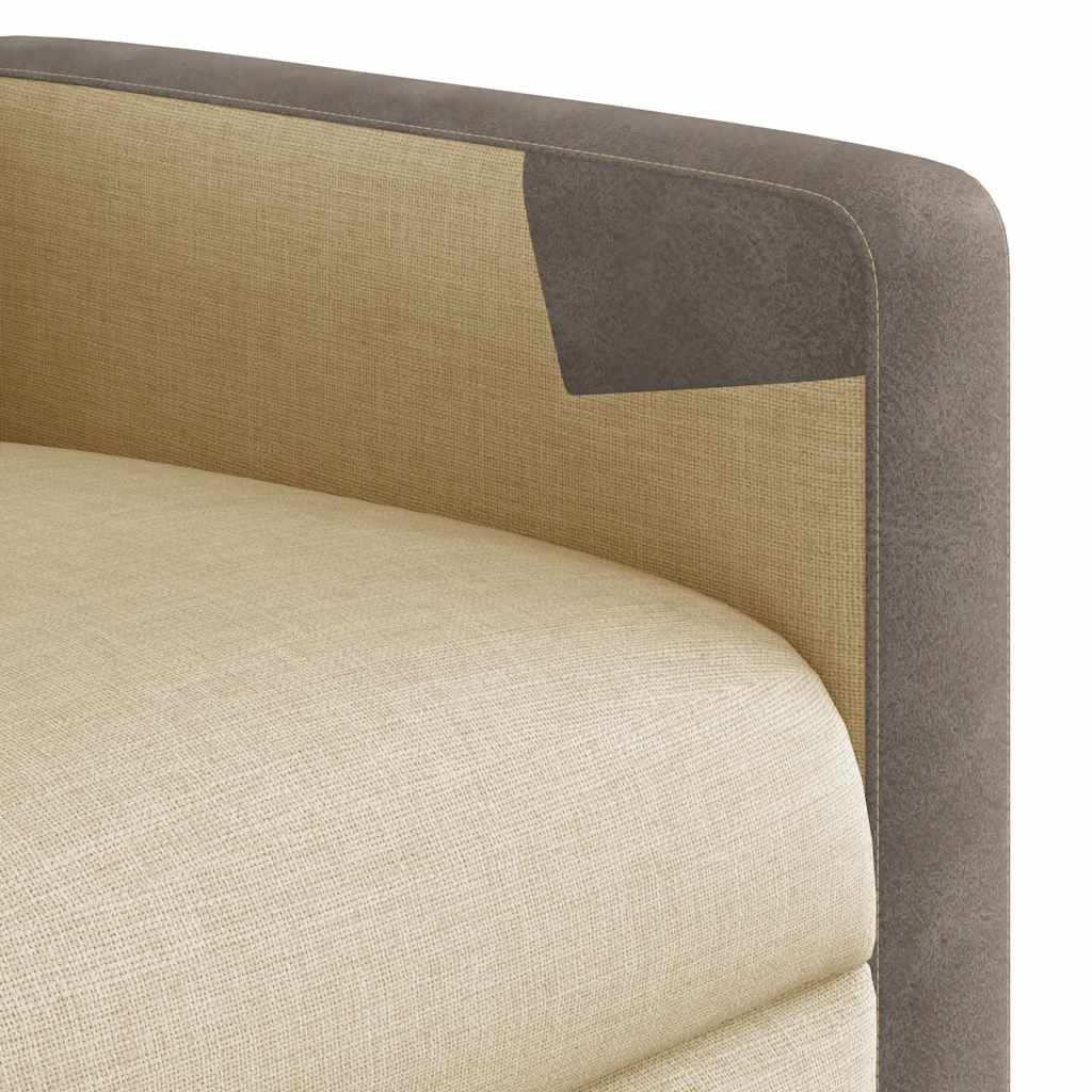 Relaxsessel mit Aufstehhilfe Elektrisch Creme Stoff