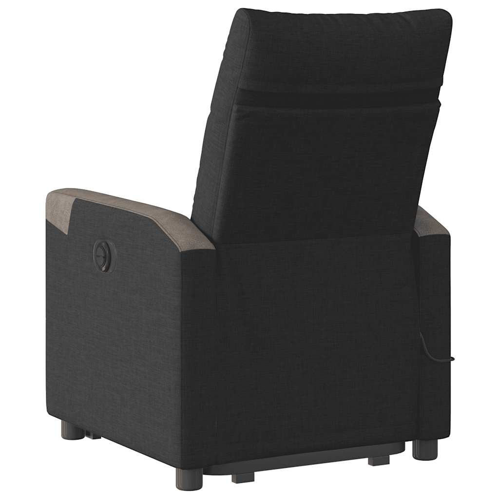 Elektrischer Massagesessel mit Aufstehhilfe Schwarz Stoff
