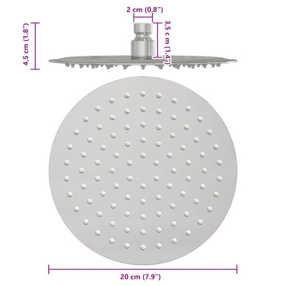 Regenbrause Edelstahl 304 20 cm Rund