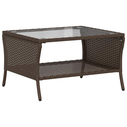 6-tlg. Garten-Sofagarnitur mit Kissen Braun Poly Rattan