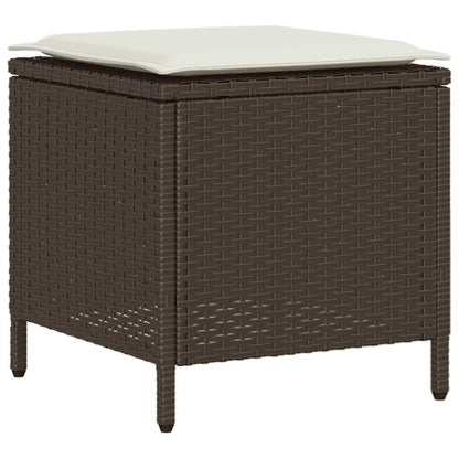6-tlg. Garten-Sofagarnitur mit Kissen Braun Poly Rattan