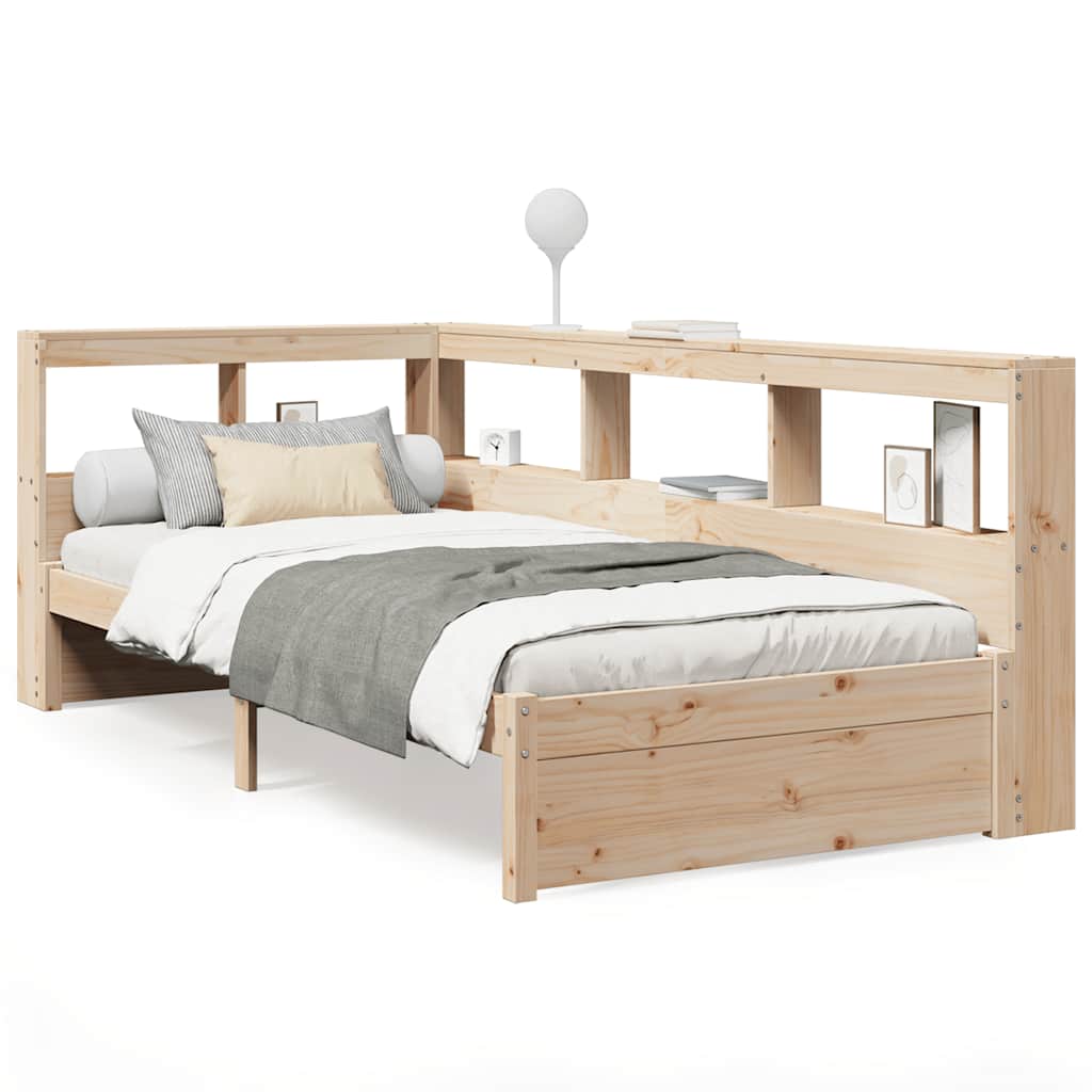 Massivholzbett mit Regal ohne Matratze 90x200 cm Kiefer