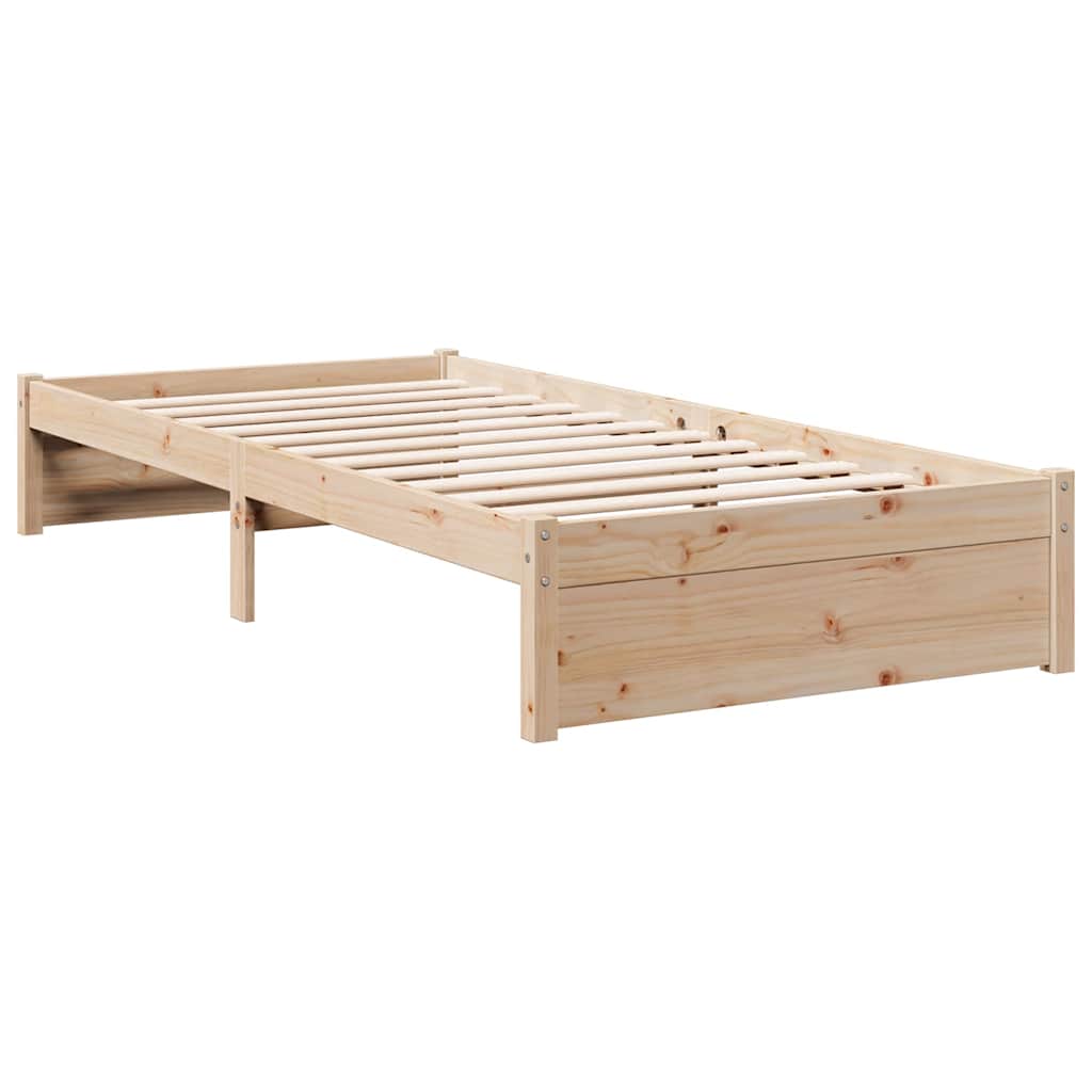 Massivholzbett mit Regal ohne Matratze 90x200 cm Kiefer