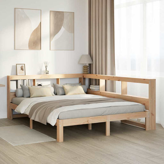 Massivholzbett mit Regal ohne Matratze 140x200 cm Kiefernholz
