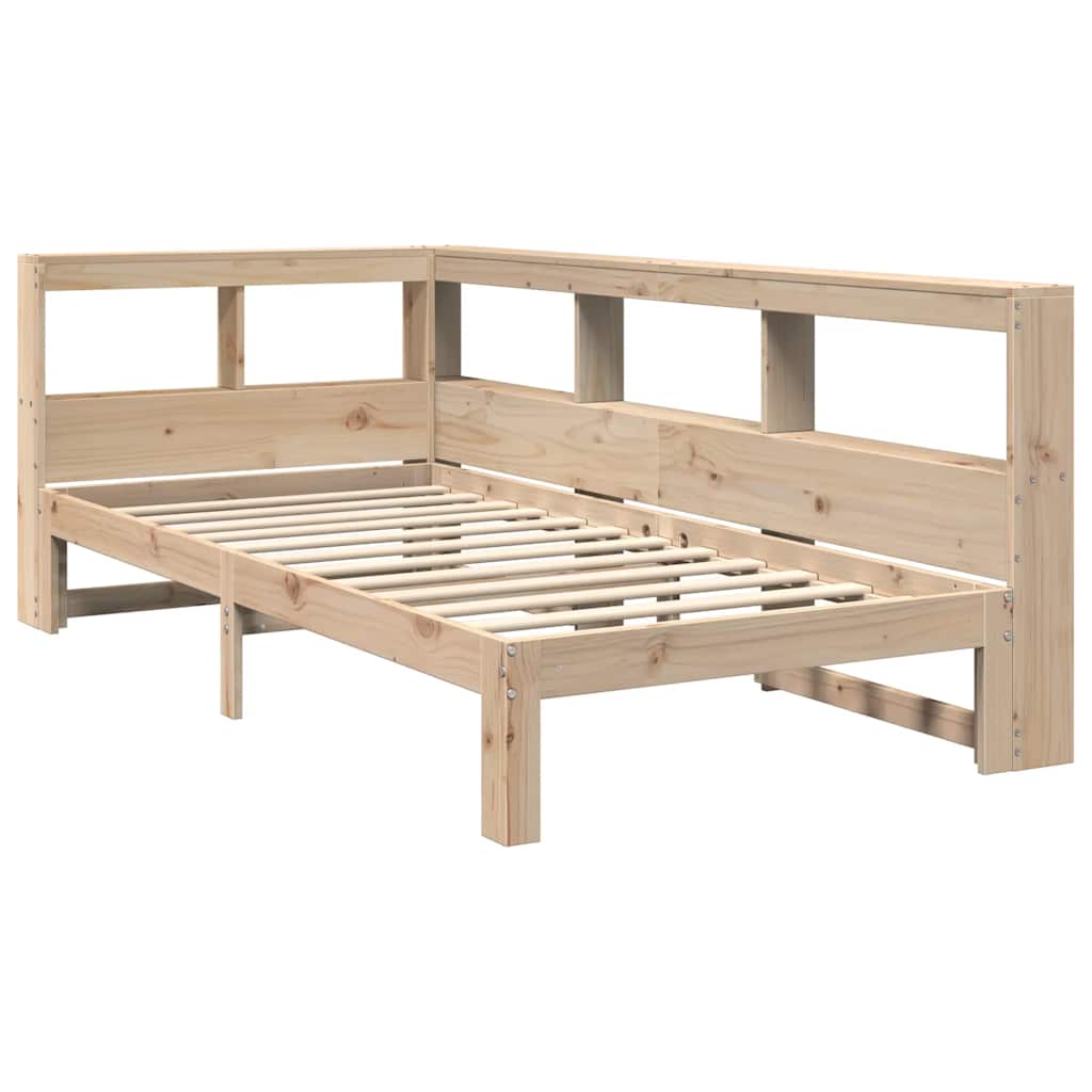 Massivholzbett mit Regal ohne Matratze 90x200 cm Kiefer