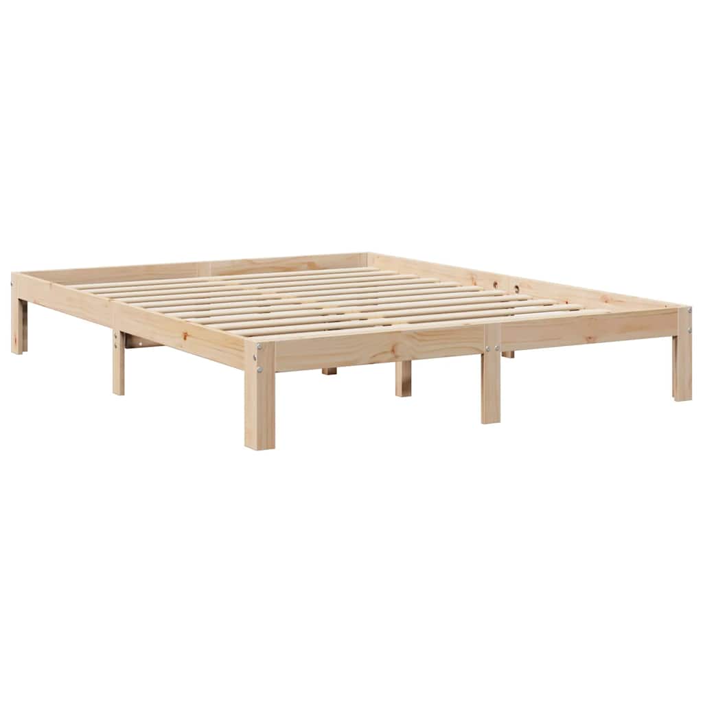 Massivholzbett mit Regal ohne Matratze 140x190 cm Kiefernholz