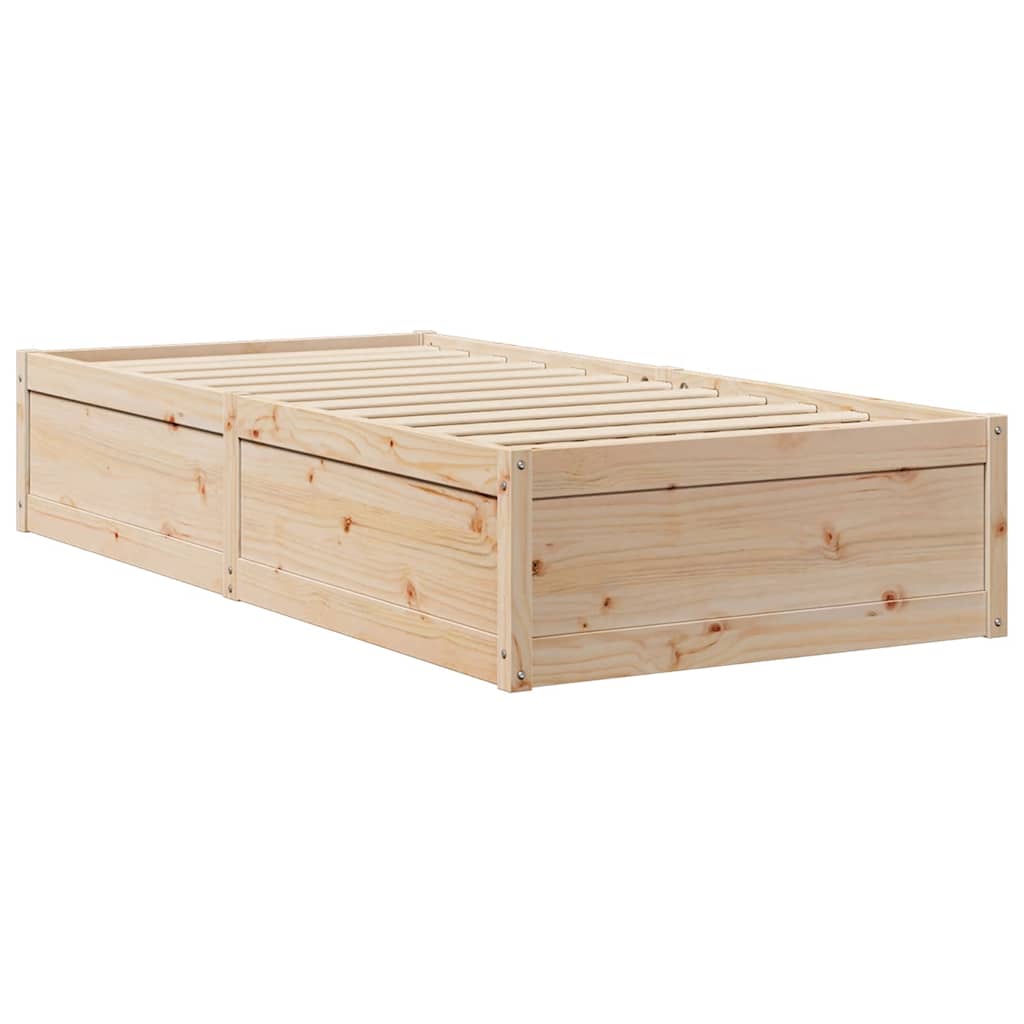 Massivholzbett mit Regal ohne Matratze 90x200 cm Kiefer