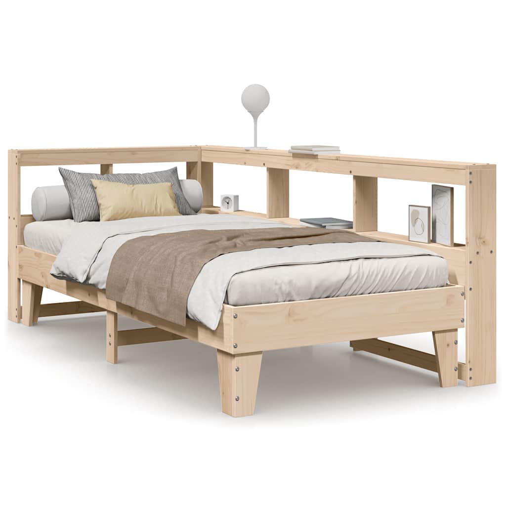 Massivholzbett mit Regal ohne Matratze 90x200 cm Kiefer