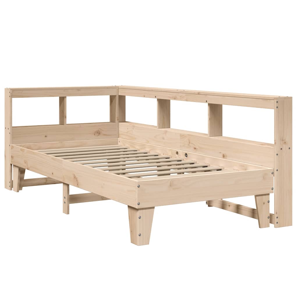 Massivholzbett mit Regal ohne Matratze 90x200 cm Kiefer
