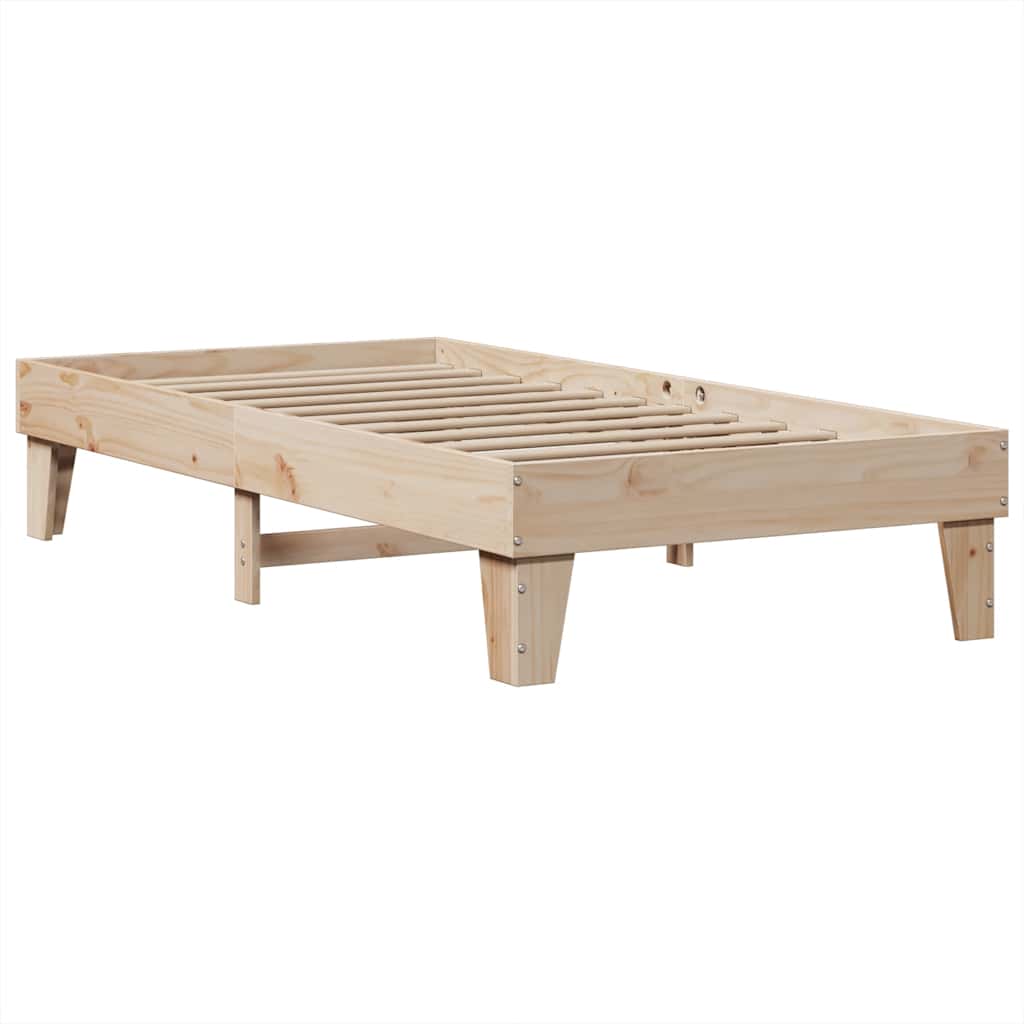 Massivholzbett mit Regal ohne Matratze 90x200 cm Kiefer