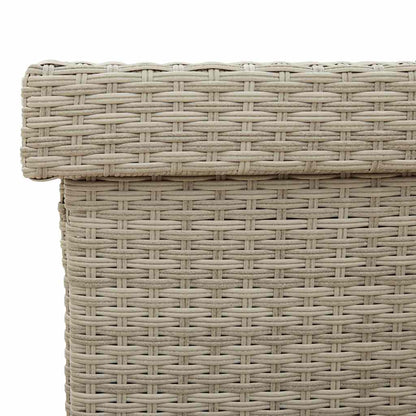 Gartentruhe mit Rollen Hellgrau 110x55x73 cm Poly Rattan