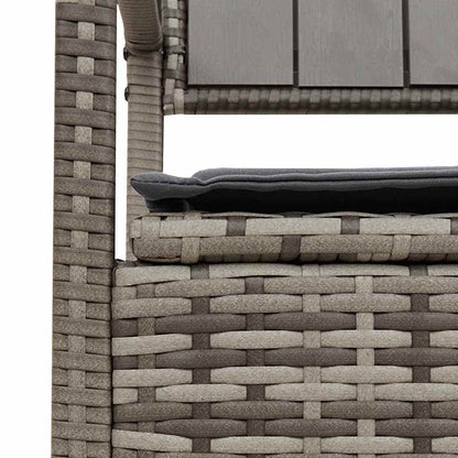 Gartenbank mit Stauraum und Kissen Grau Poly Rattan