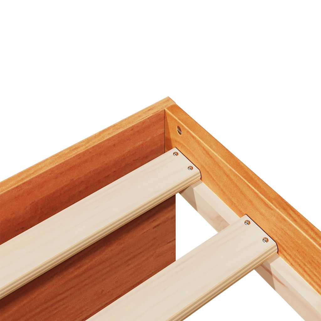 Daybed with mattress wax brown 100x200 cm solid pine wood