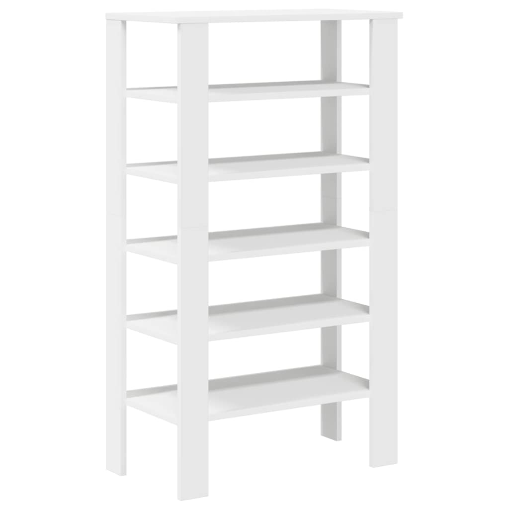 Étagère à chaussures blanc 61x32x105 cm en bois