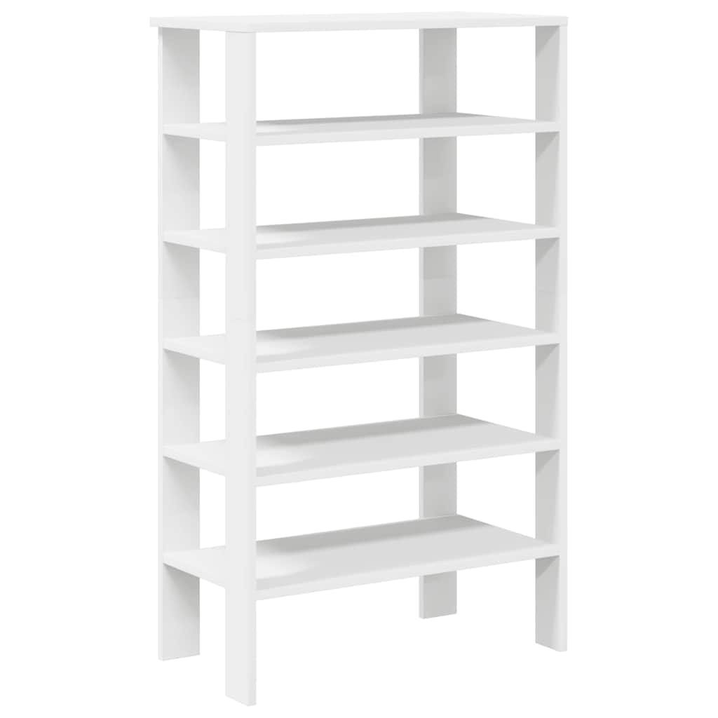 Étagère à chaussures blanc 61x32x105 cm en bois