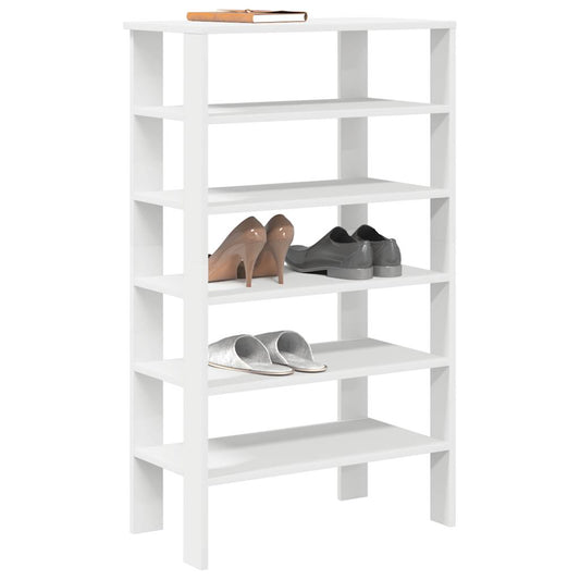 Étagère à chaussures blanc 61x32x105 cm en bois