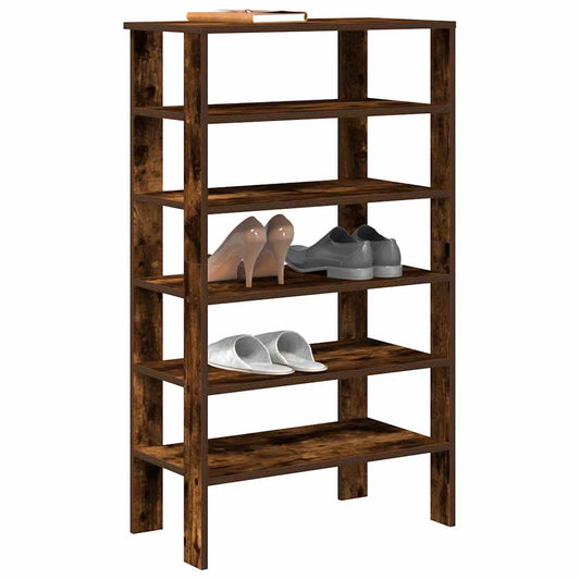Shoe rack smoked oak 61x32x105 cm wood material