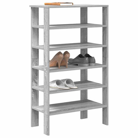 Étagère à chaussures gris Sonoma 61x32x105 cm en bois