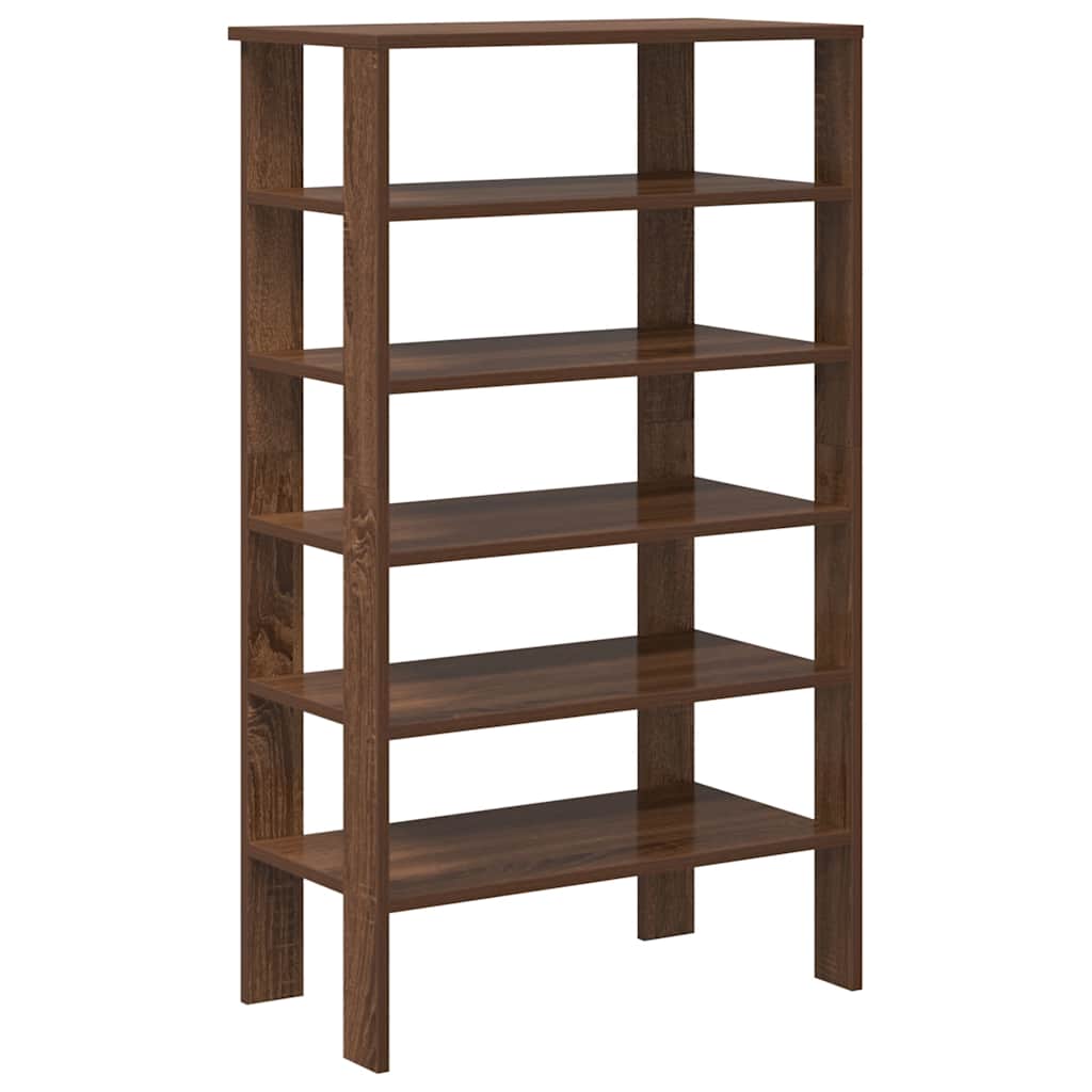 Étagère à chaussures aspect chêne marron 61x32x105 cm en bois