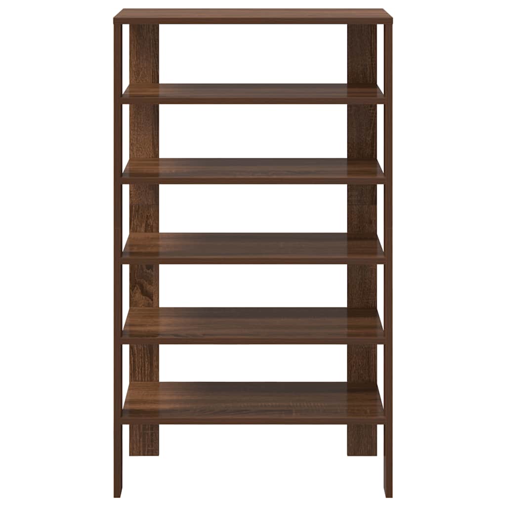 Étagère à chaussures aspect chêne marron 61x32x105 cm en bois
