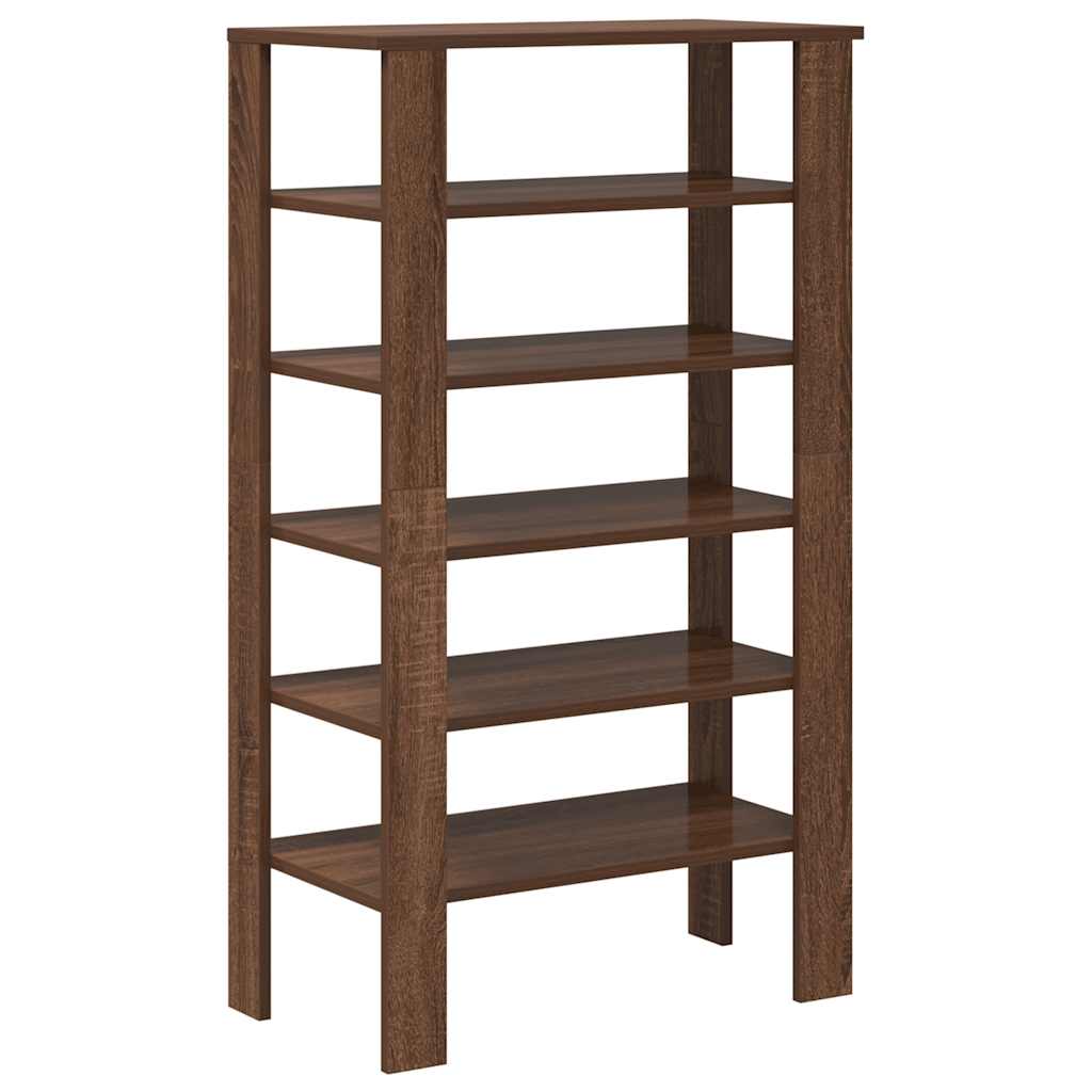 Étagère à chaussures aspect chêne marron 61x32x105 cm en bois