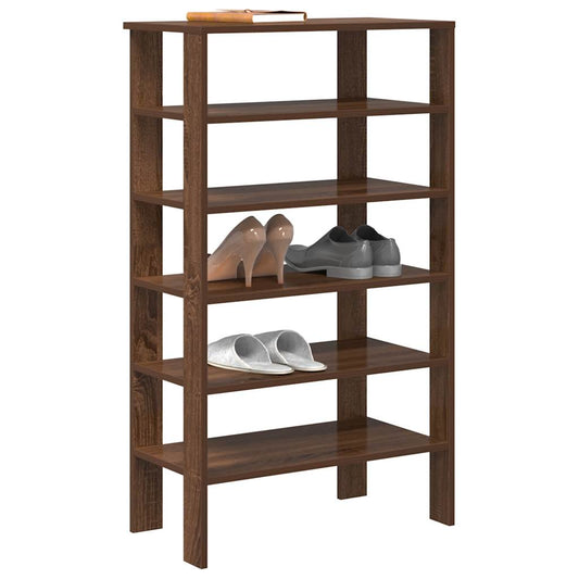 Étagère à chaussures aspect chêne marron 61x32x105 cm en bois