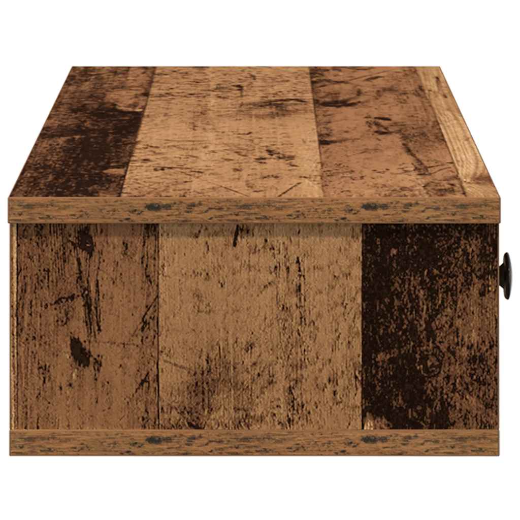 Wall shelf with drawers old wood look 60x25x15cm wood material