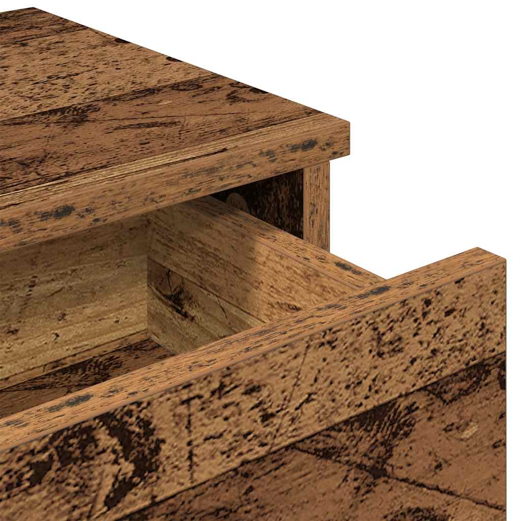 Wall shelf with drawers old wood look 60x25x15cm wood material