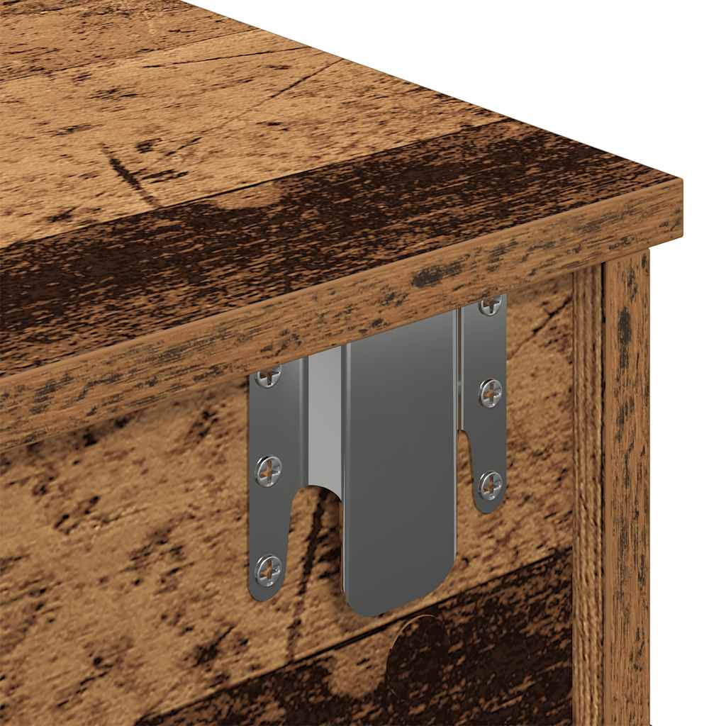 Wall shelf with drawers old wood look 60x25x15cm wood material