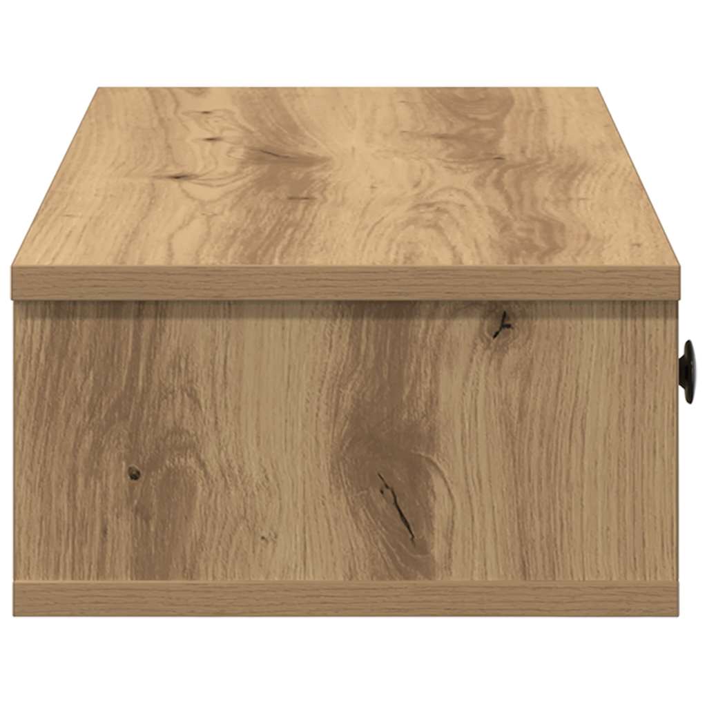 Wall shelf with drawers Artisan oak 60x25x15cm wood material
