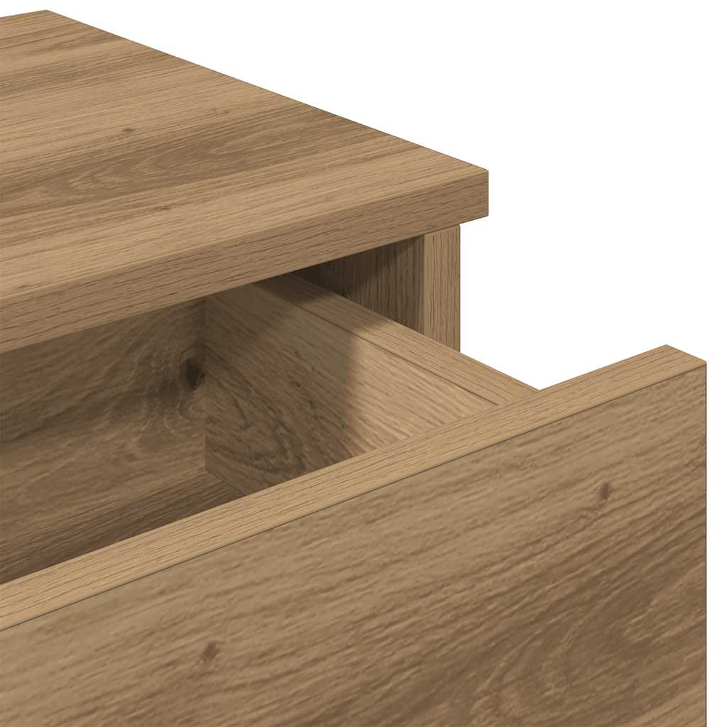 Wall shelf with drawers Artisan oak 60x25x15cm wood material
