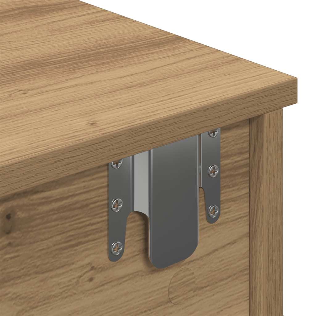 Wall shelf with drawers Artisan oak 60x25x15cm wood material