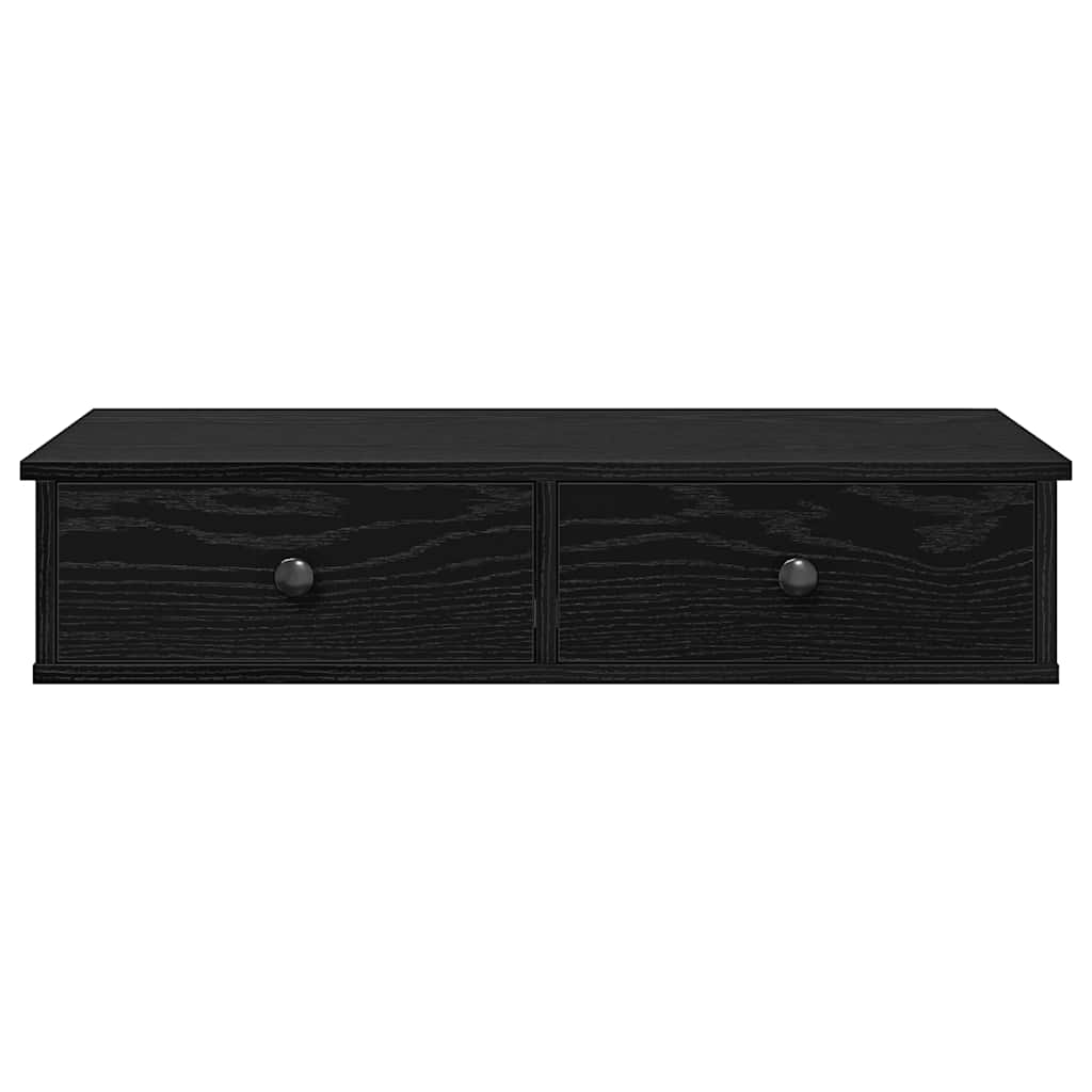 Wall shelf with drawers Black 80x31x17 cm wood material