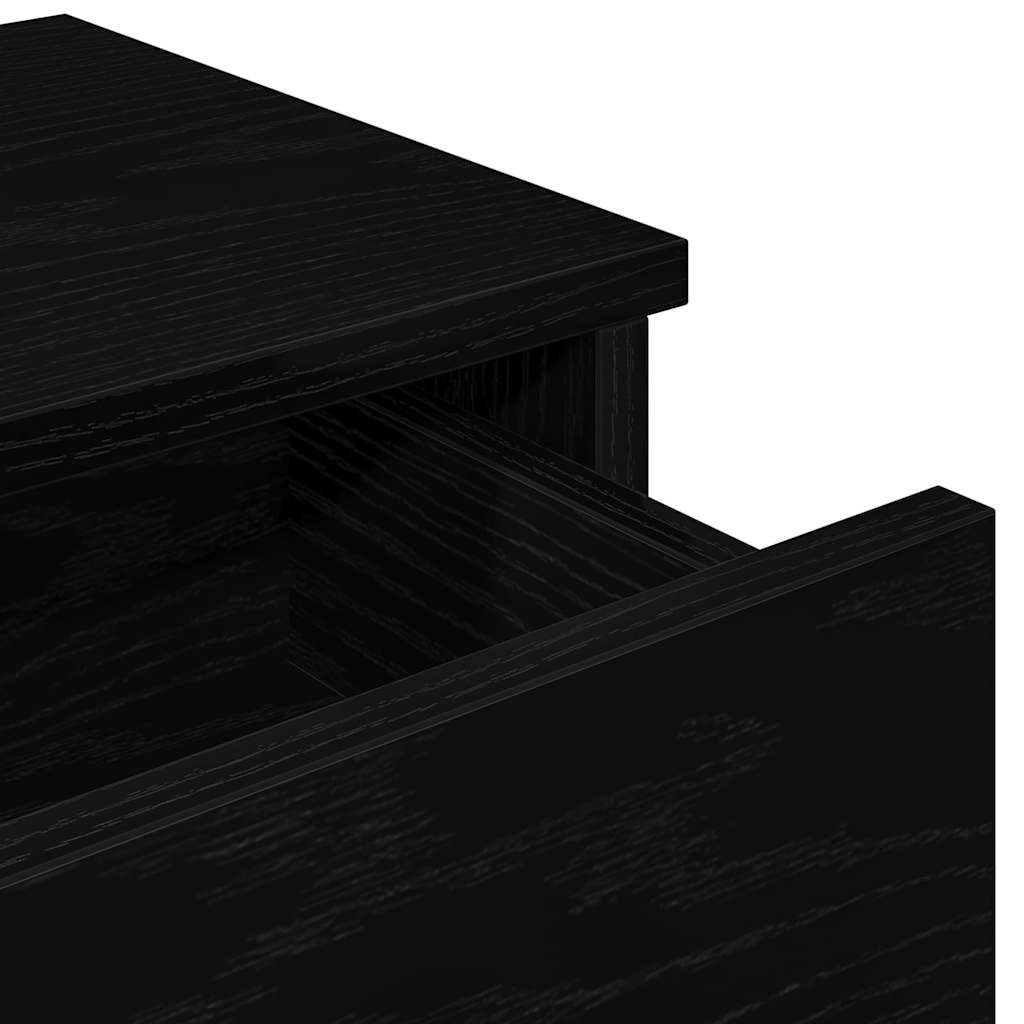 Wall shelf with drawers Black 80x31x17 cm wood material