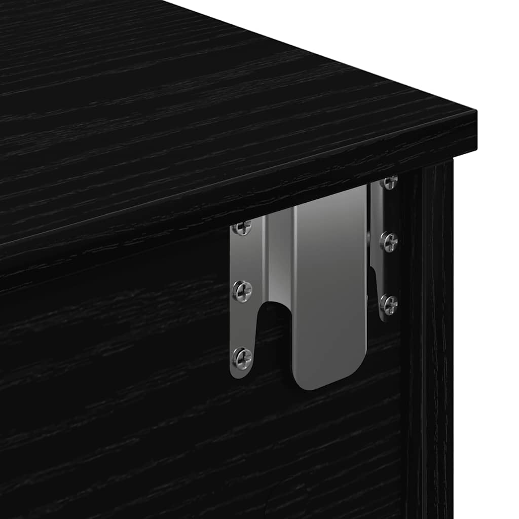 Wall shelf with drawers Black 80x31x17 cm wood material