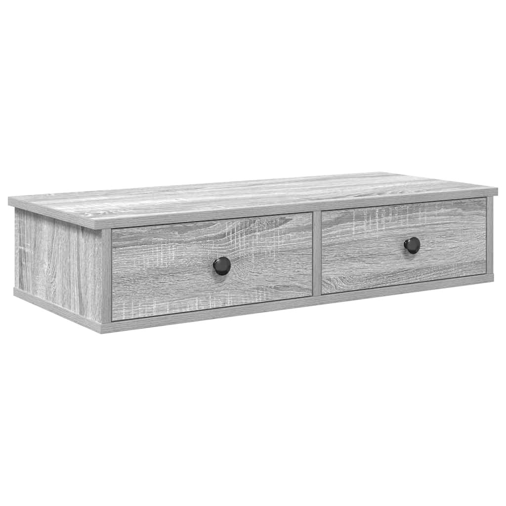 Wall shelf with drawers Grey Sonoma 80x31x17 cm wood material