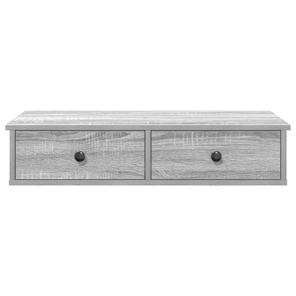 Wall shelf with drawers Grey Sonoma 80x31x17 cm wood material