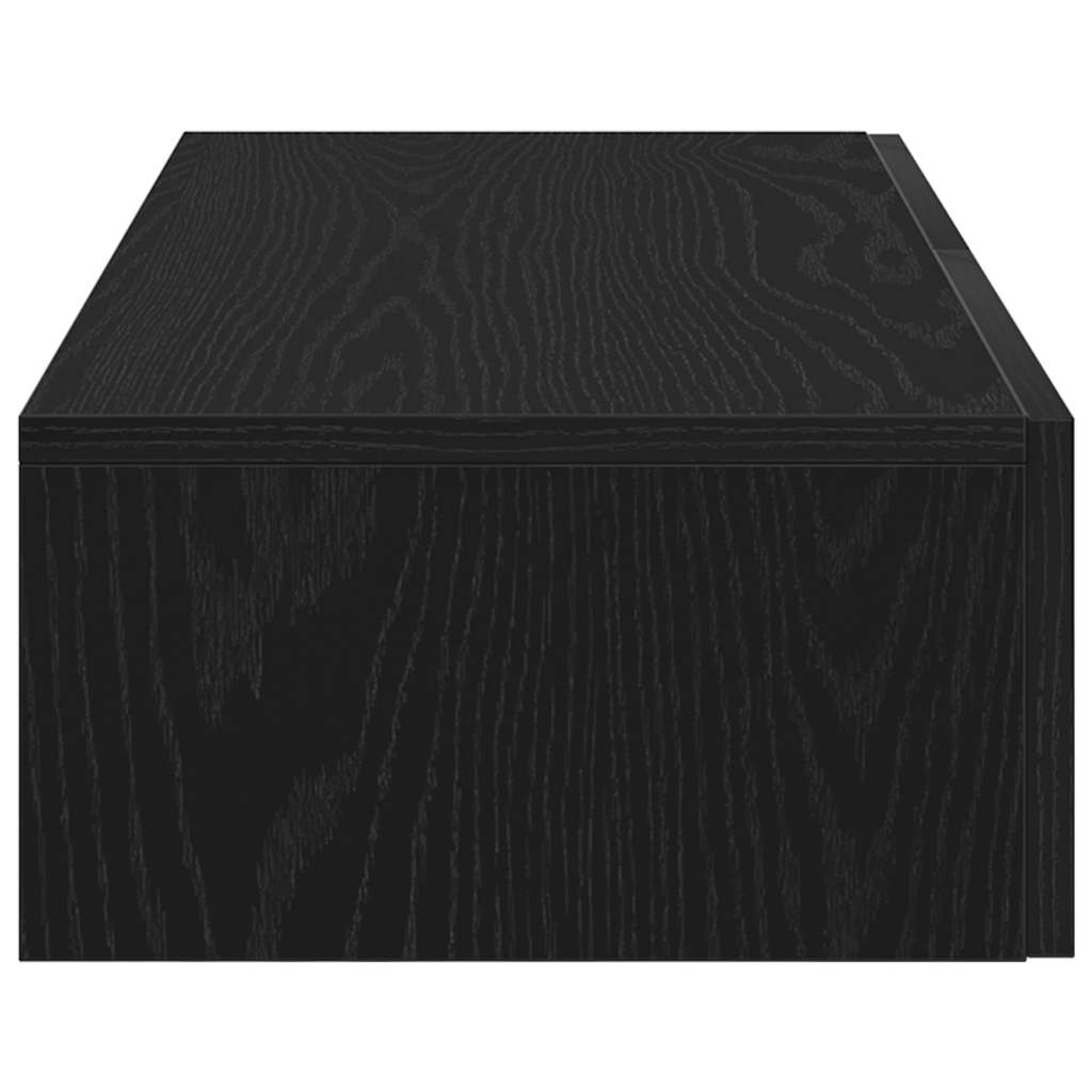 Wall shelf with drawers Black 80x33x17 cm wood material