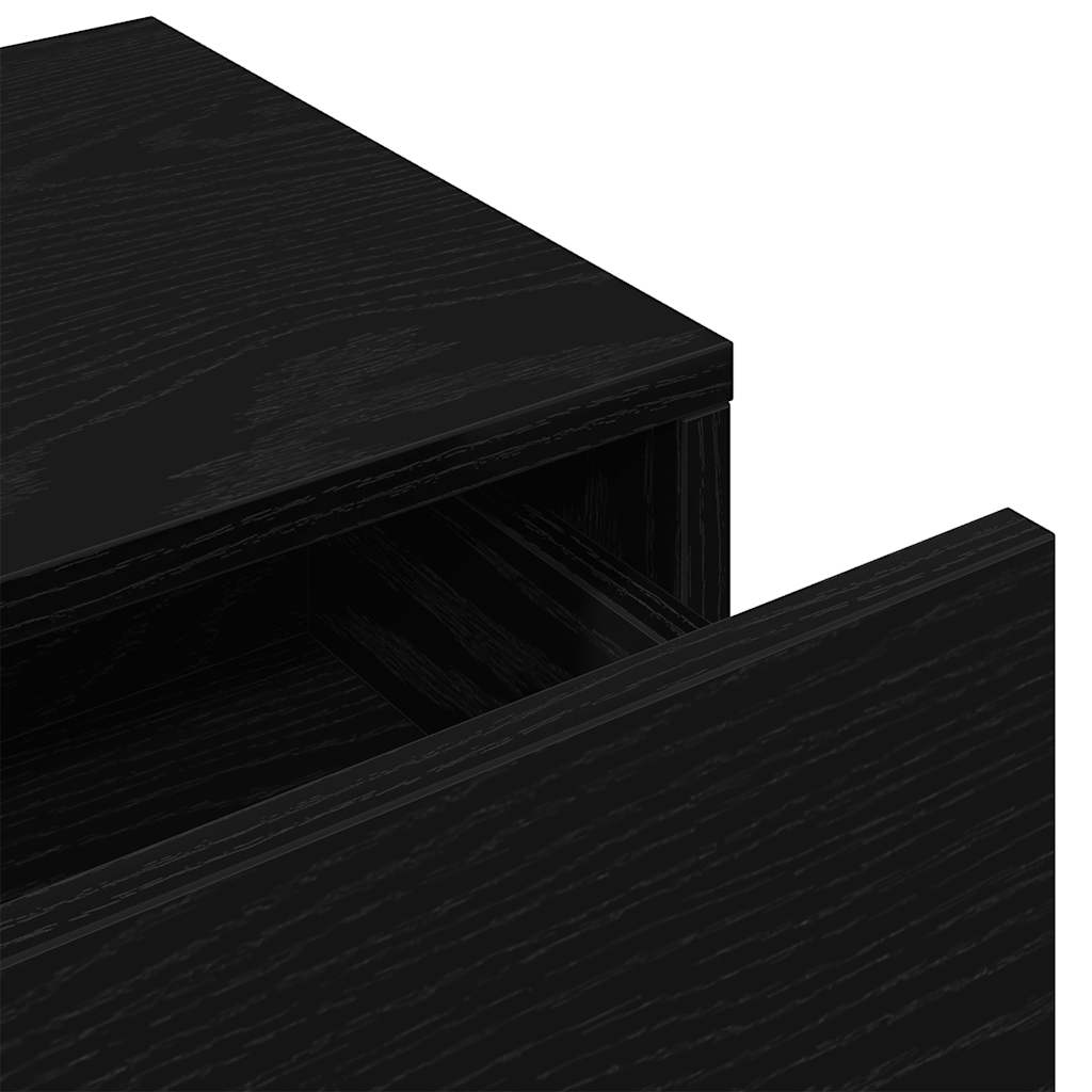 Wall shelf with drawers Black 80x33x17 cm wood material