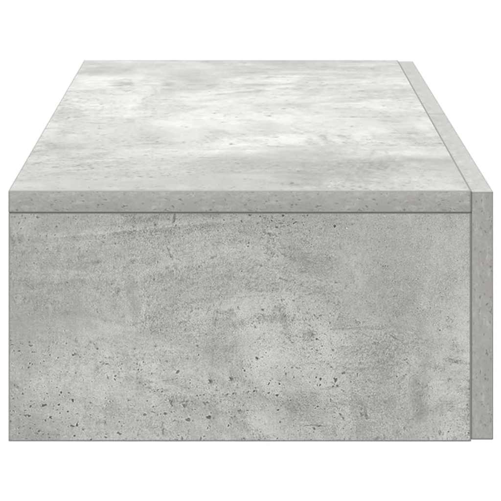 Wall shelf with drawers concrete grey 80x33x17 cm wood material
